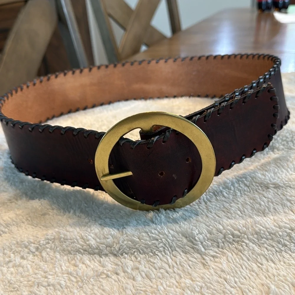 Made in the Shade Leather Belt Solid Brass Buckle Made in USA Unisex handcrafted